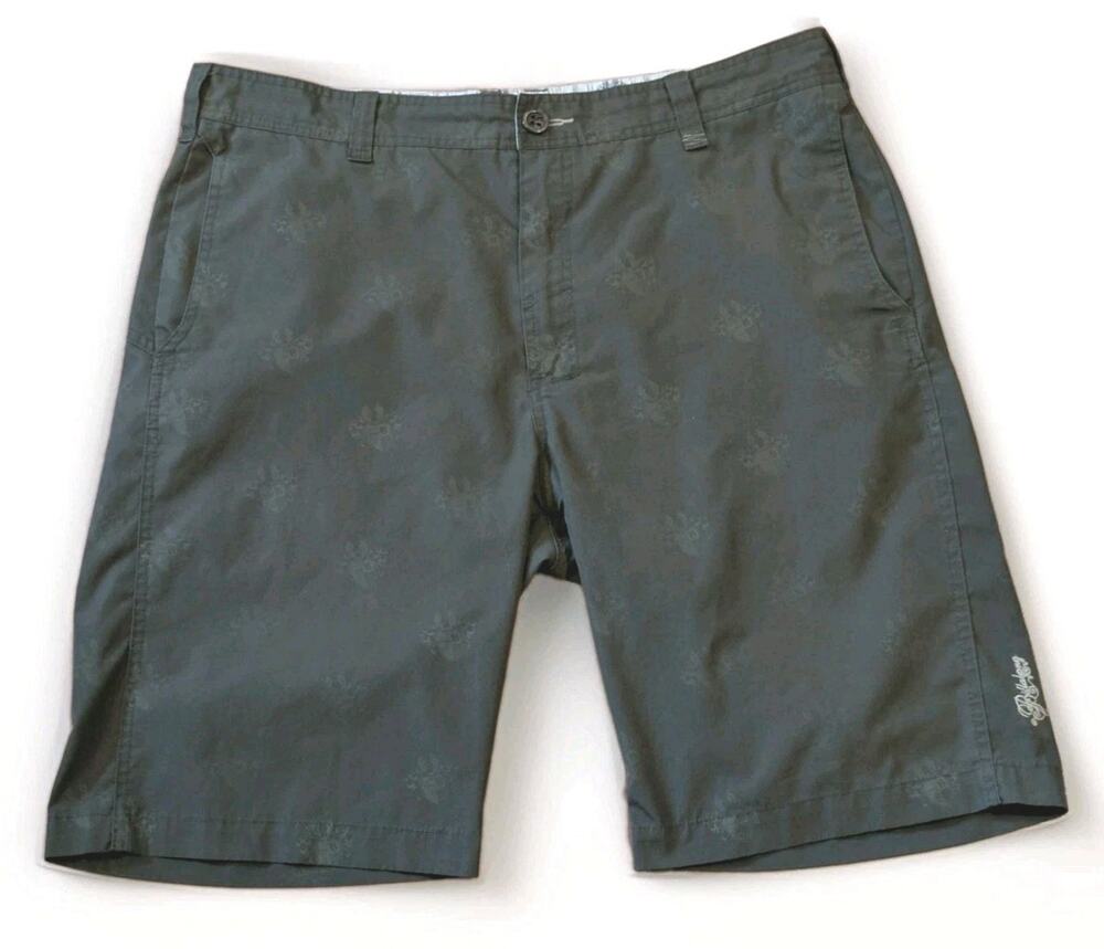 Billabong Mens 38 Brown Walk Shorts Tonal Logo Print Y2K Surf Skate Baggy